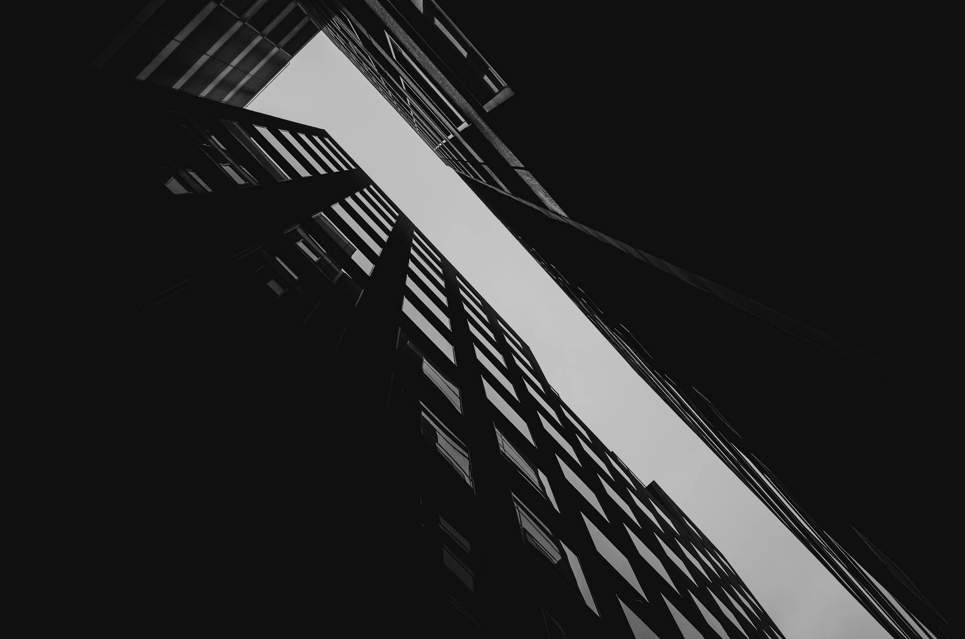 black and white photo of building